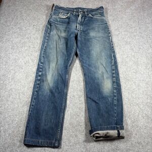 Vintage Penneys Foremost Selvedge Denim Jeans Blue Straight Leg Zipper Fly 31x28